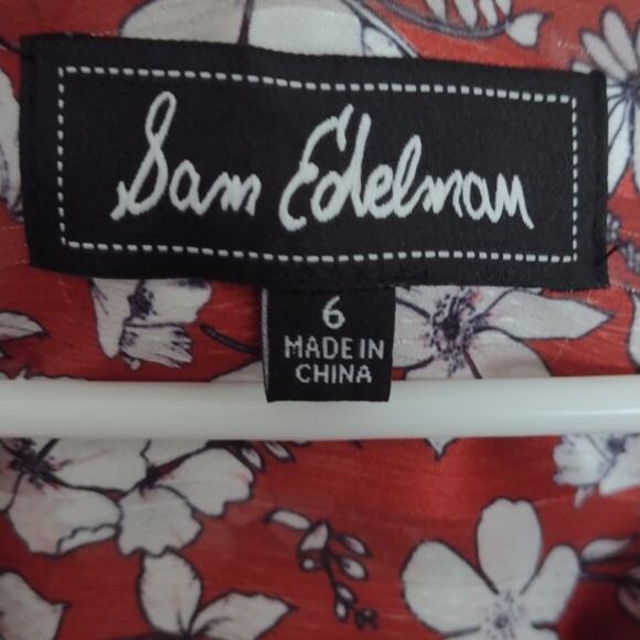 Sam Edelman Flutter Sleeve Amber Floral Asymmetrical Hem Dress Size 6 Party Boho - Picture 4 of 16